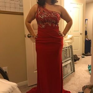 Red Dress With Embellishments